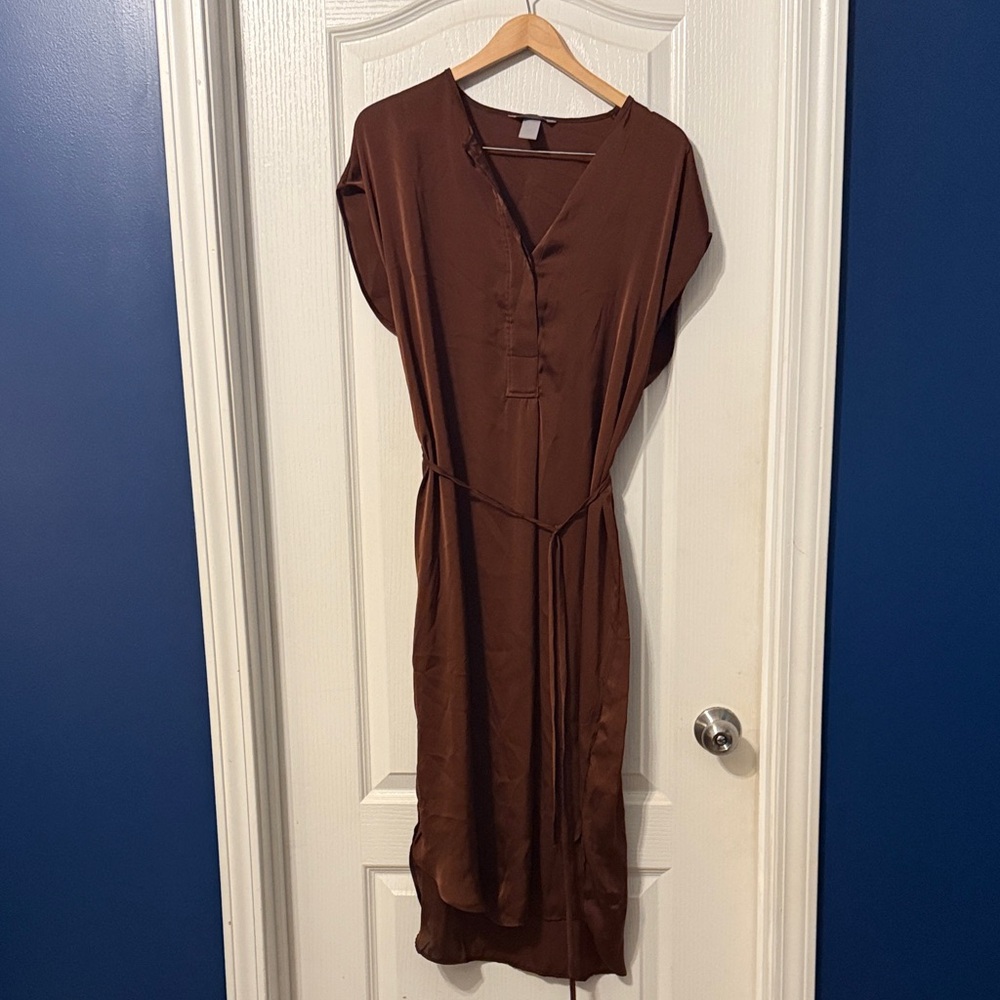 H&M Chocolate Brown Midi Dress